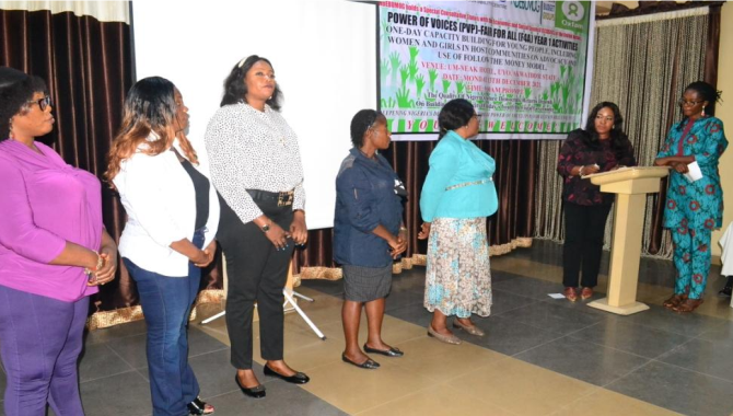 Inauguration of Uyo and Oruk Anam Shadow Budget Groups Executives on Monday 13th December 2021.This was during Capacity Building of Young People on Fiscal Governance and Extractive Value Chains.